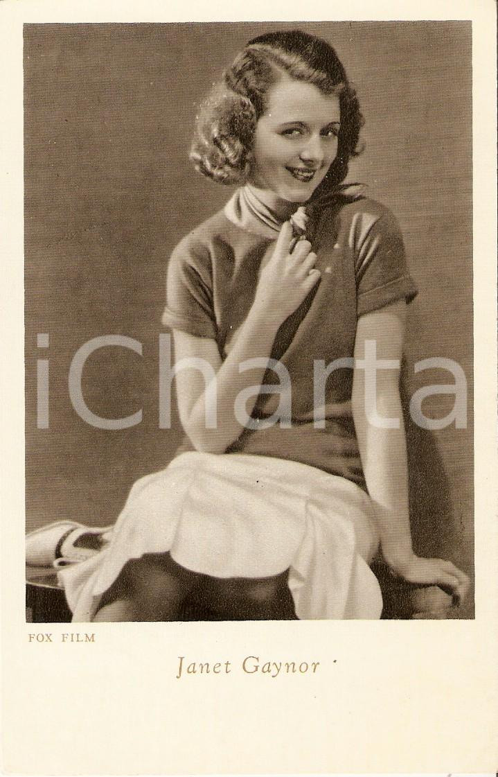 Cartolina originale da collezione 1930 ca CINEMA Actress Janet GAYNOR Portrait with skirt Cartolina FP NV 1