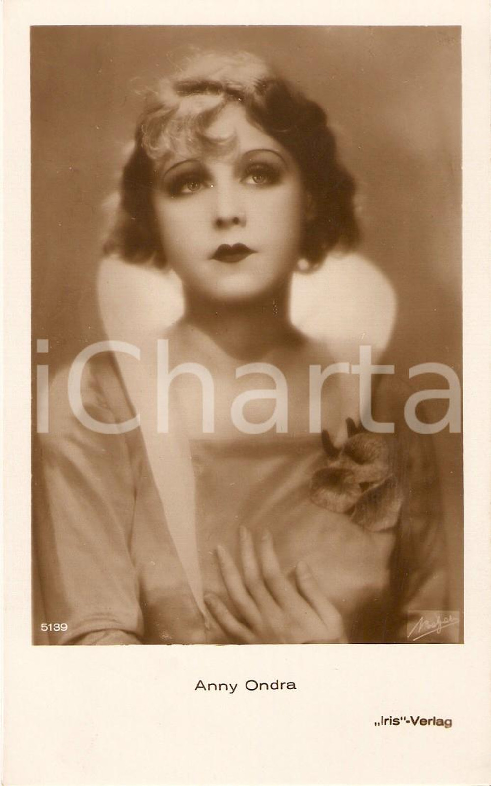 Cartolina originale da collezione 1935 ca CINEMA Actress Anny ONDRA Portrait *Cartolina FP NV 1