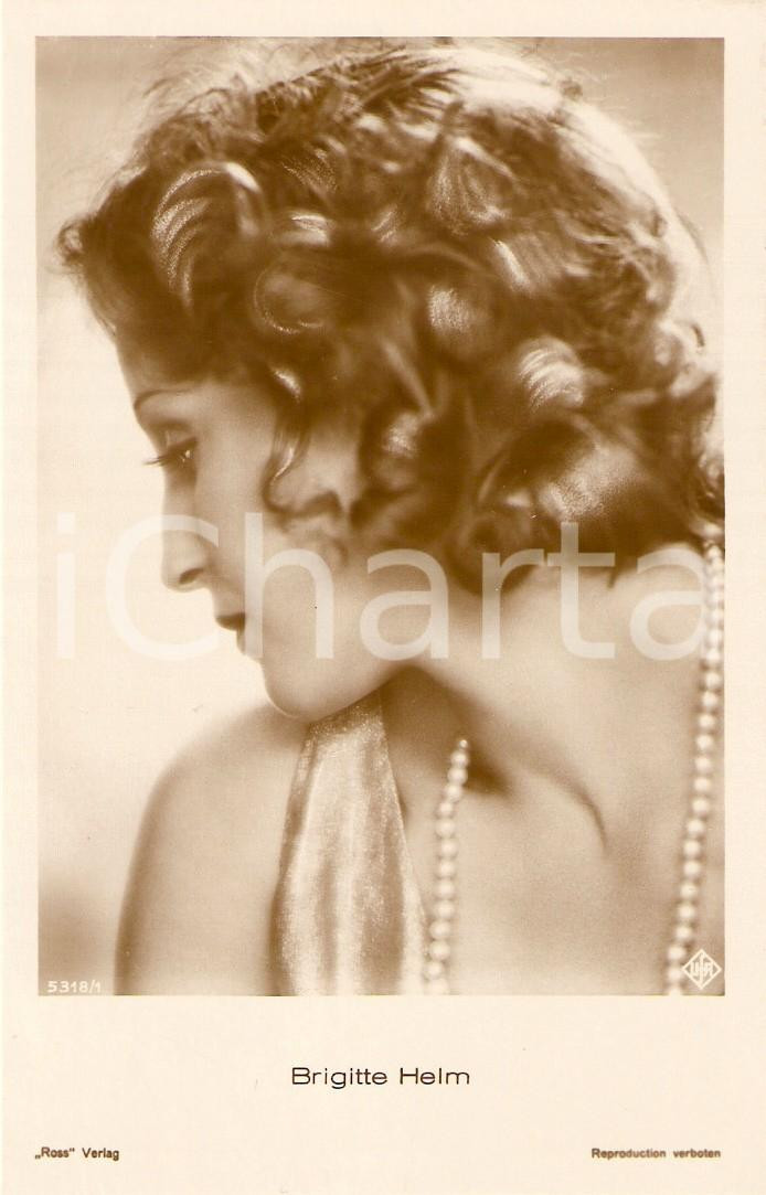 Cartolina originale da collezione 1930 ca CINEMA Actress Brigitte HELM Portrait with pearl *Cartolina FP NV 1