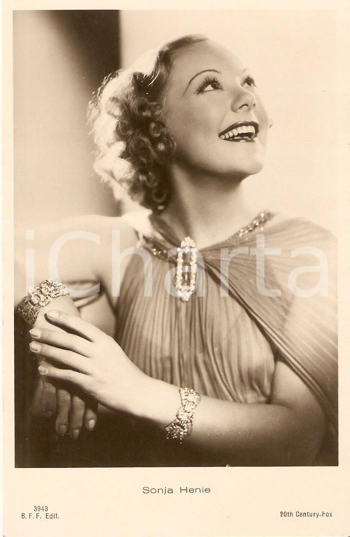 Cartolina originale da collezione 1937 CINEMA Actress Sonja HENIE Portrait Cartolina FP NV 1