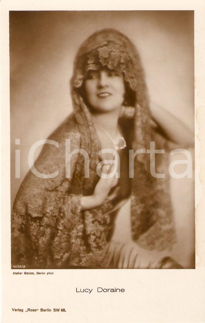 Cartolina originale da collezione 1930 ca CINEMA Attrice Lucy DORAINE Ritratto con monocolo Cartolina FP NV 1