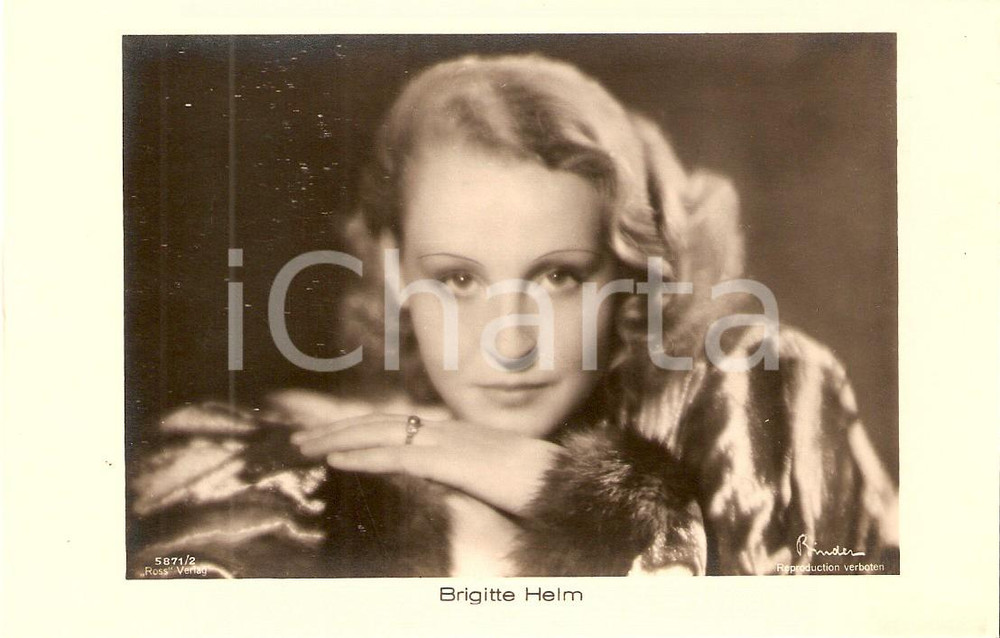 Cartolina originale da collezione 1930 ca CINEMA Actress Brigitte HELM Portrait Cartolina FP NV 1