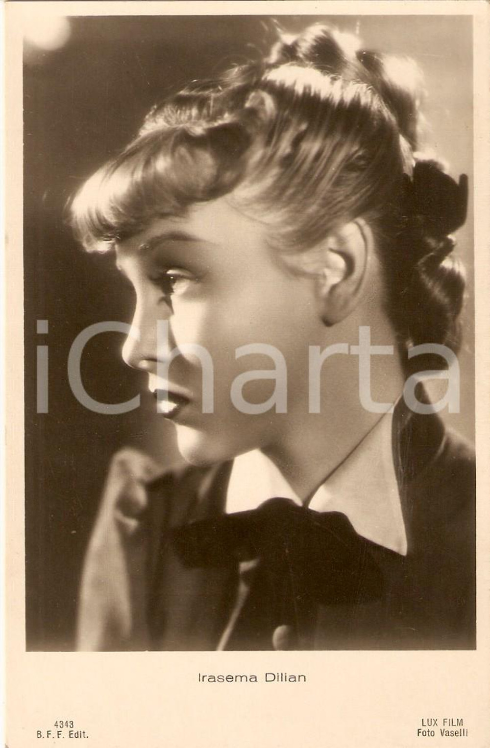 Cartolina originale da collezione 1940 ca CINEMA Actress Irasema DILIANA Portrait *Cartolina FP NV 1