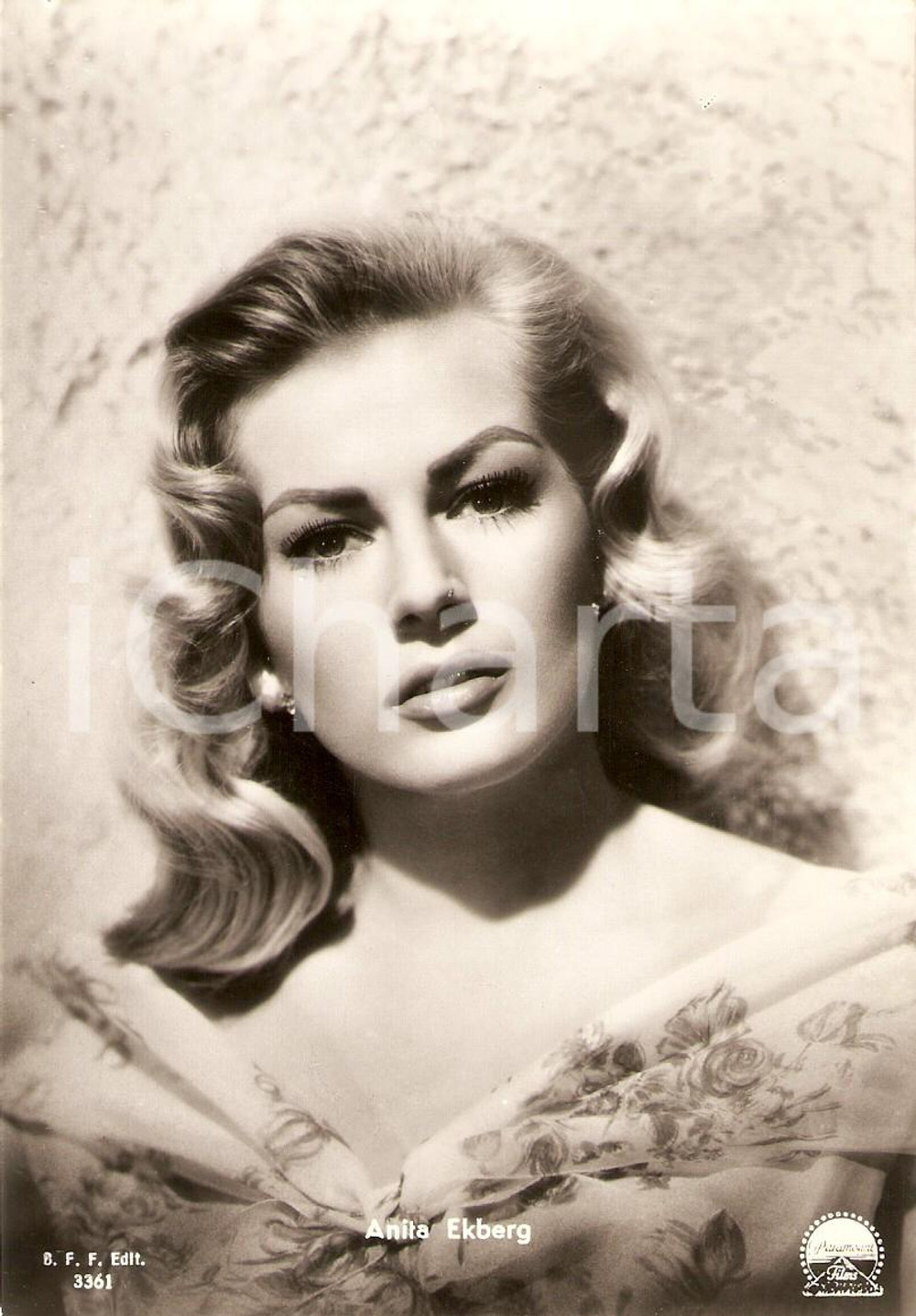 Cartolina originale da collezione 1955 ca CINEMA Anita EKBERG Ritratto dell'attrice *Cartolina FG NV 1