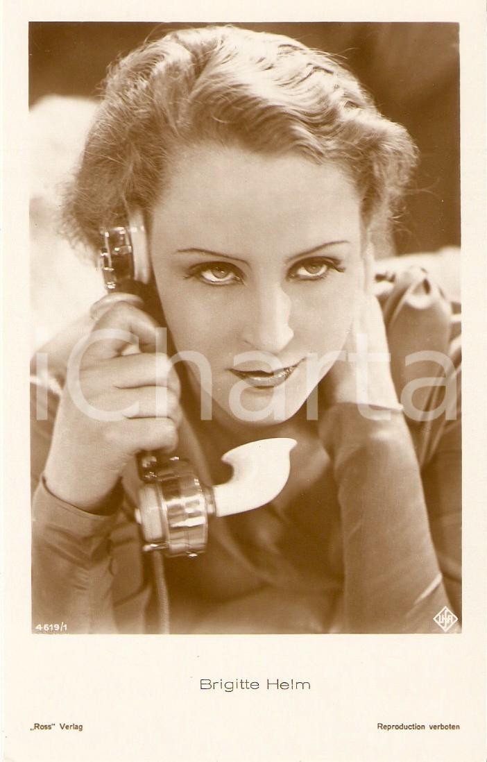 Cartolina originale da collezione 1930 ca CINEMA Actress Brigitte HELM at the phone Cartolina FP NV 1