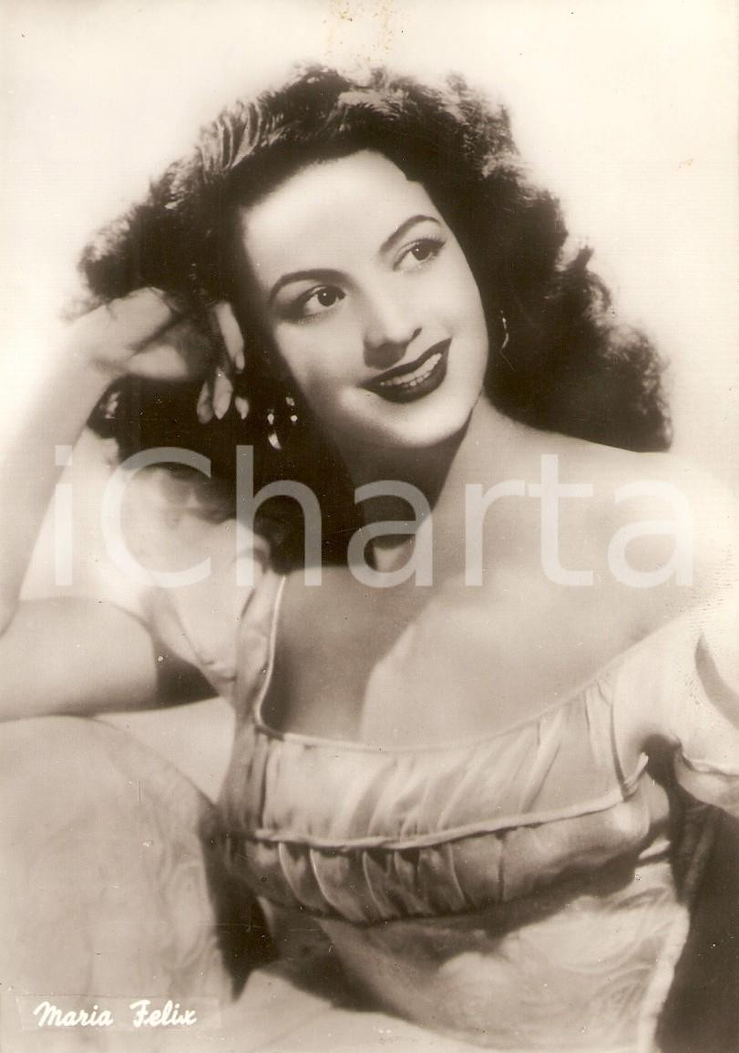 Cartolina originale da collezione 1955 ca CINEMA Actress Maria FELIX Portrait Cartolina FG NV 1