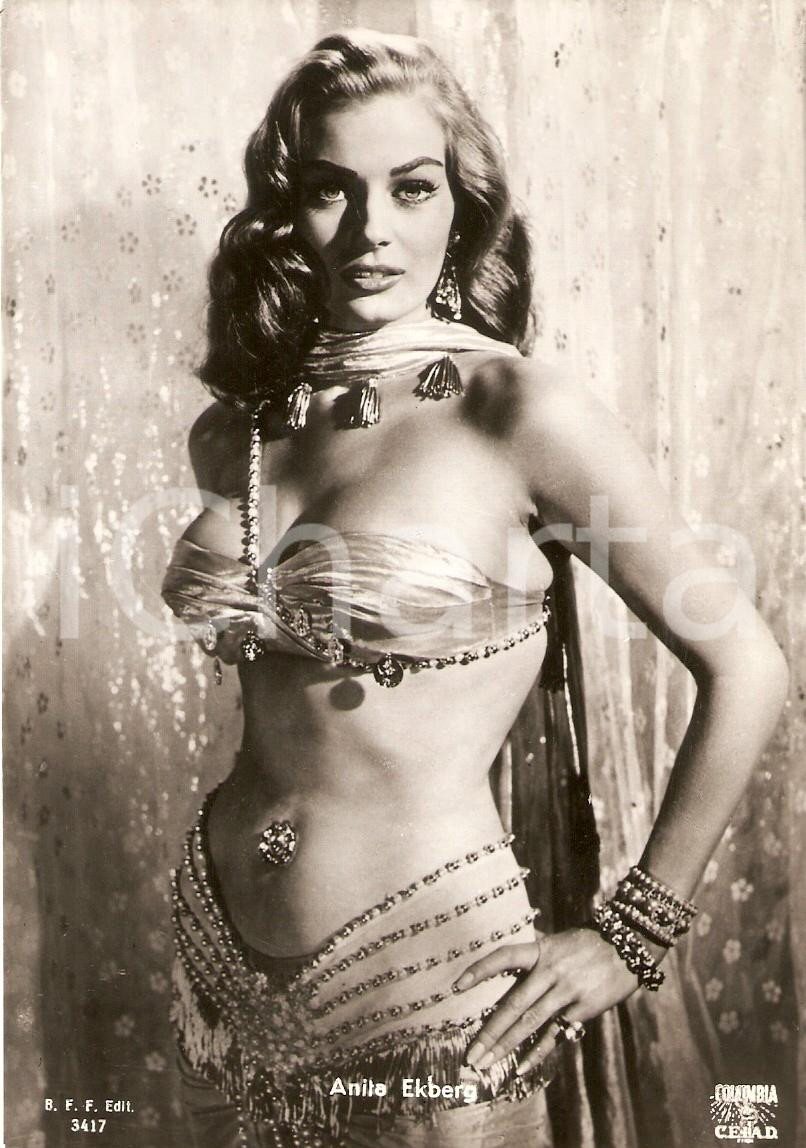 Cartolina originale da collezione 1955 ca CINEMA Actress Anita EKBERG vestita da odalisca Cartolina FG NV 1 1