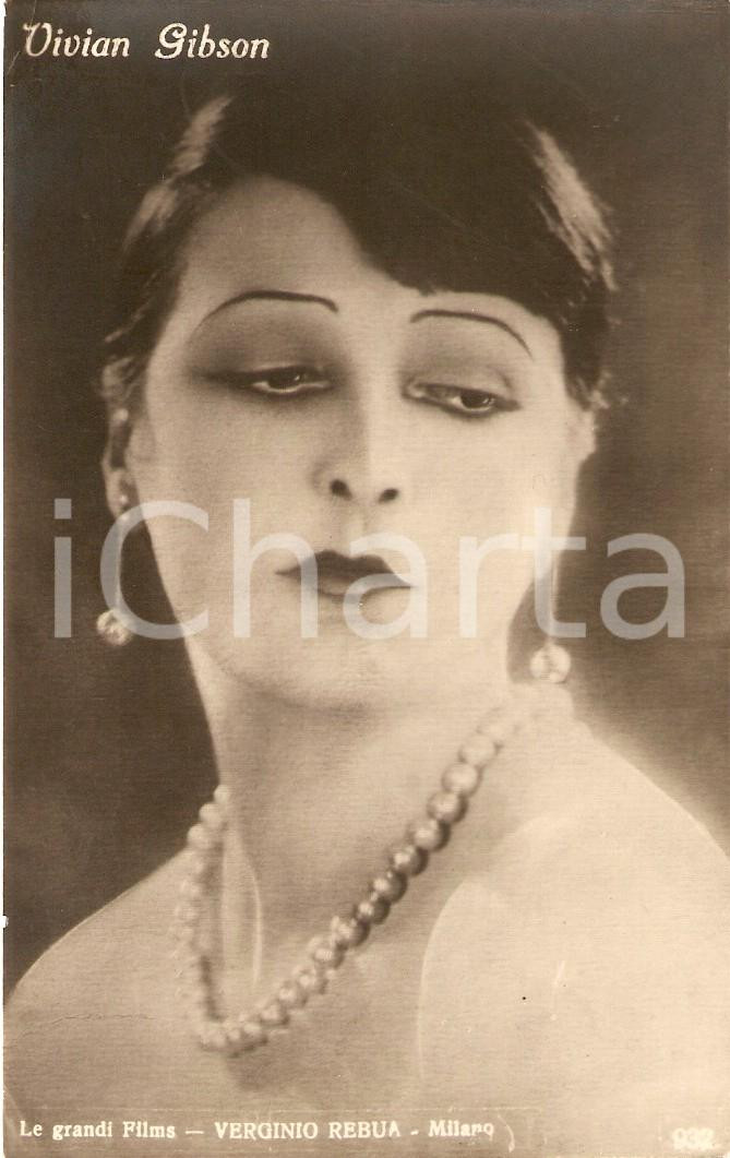 Cartolina originale da collezione 1930 ca CINEMA Actress Vivian GIBSON Portrait with pearl earrings *Cartolina FP 1