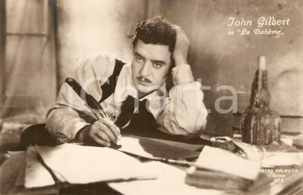 Cartolina originale da collezione 1926 LA BOHEME John GILBERT nel film di King VIDOR  Cartolina FP NV 1