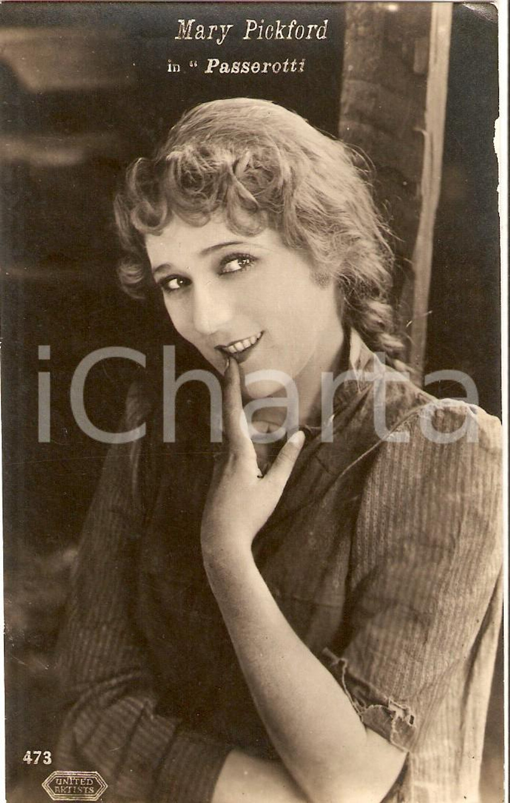 Cartolina originale da collezione 1926 CINEMA Mary PICKFORD in PASSEROTTI Sparrows *Cartolina FP NV 1