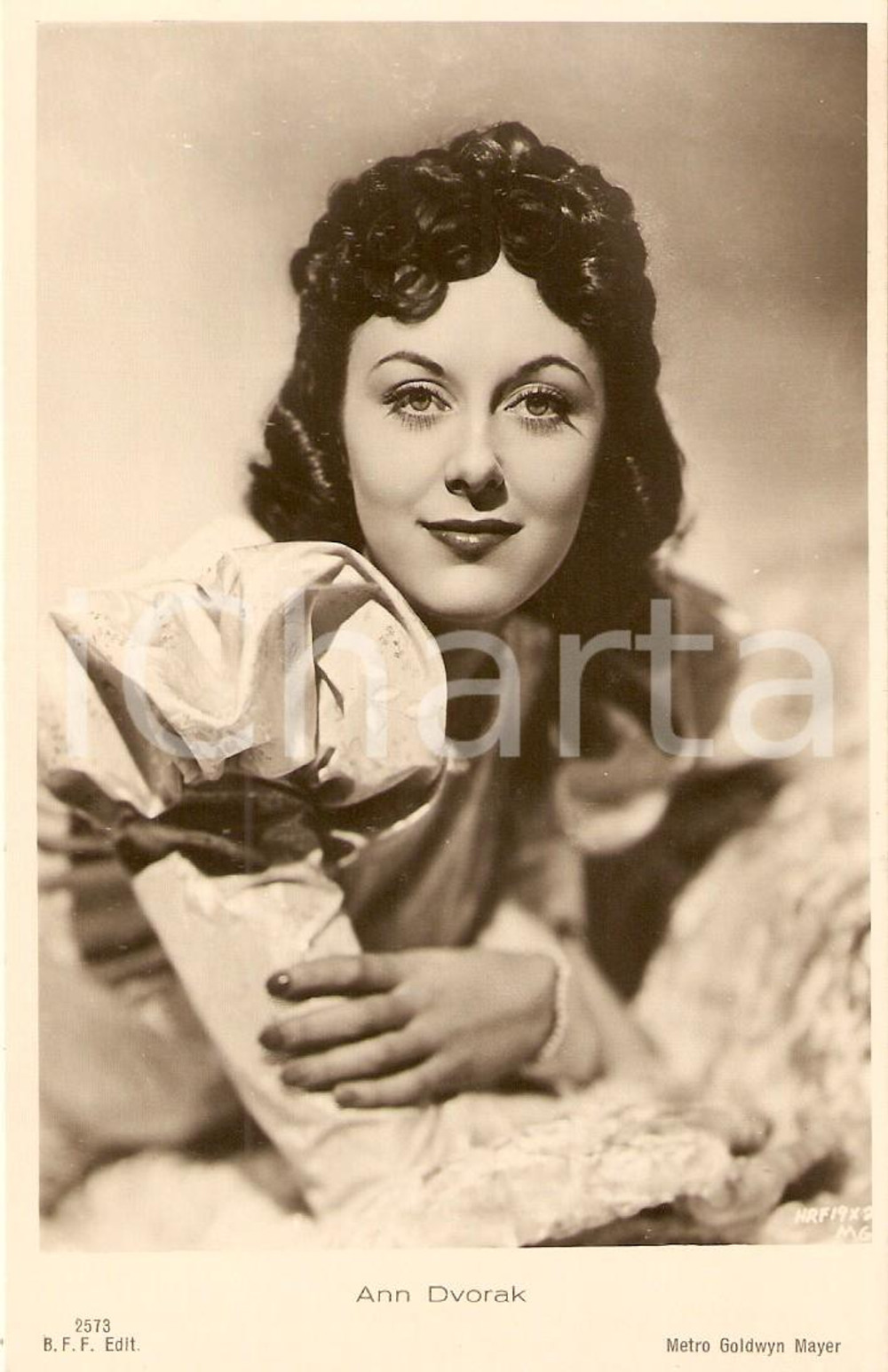 Cartolina originale da collezione 1935 ca CINEMA Actress Ann DVORAK Portrait *Cartolina FP NV 1