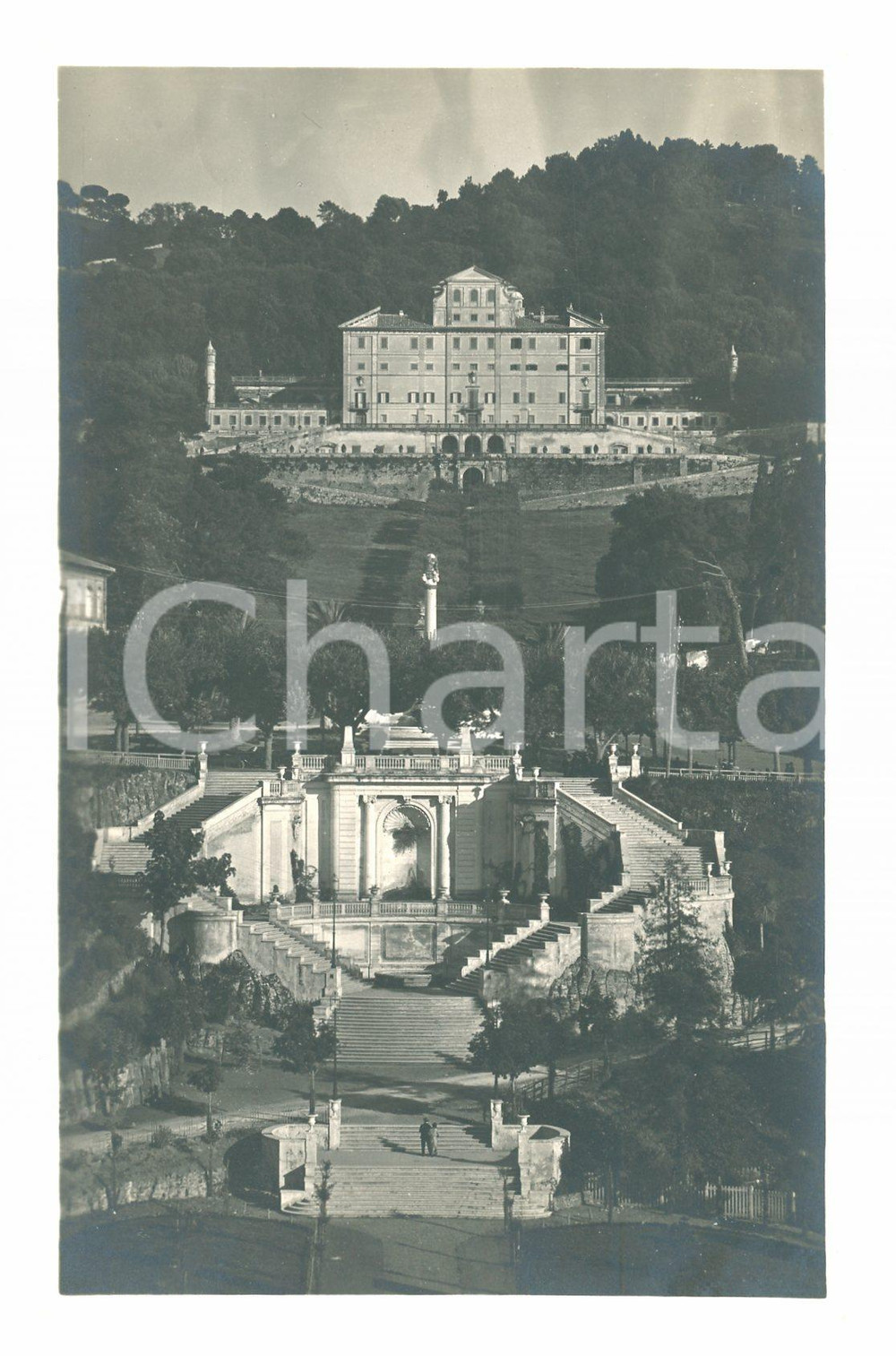 Cartolina originale da collezione FRASCATI anni '30, vista animata Piazzale Stazione 1