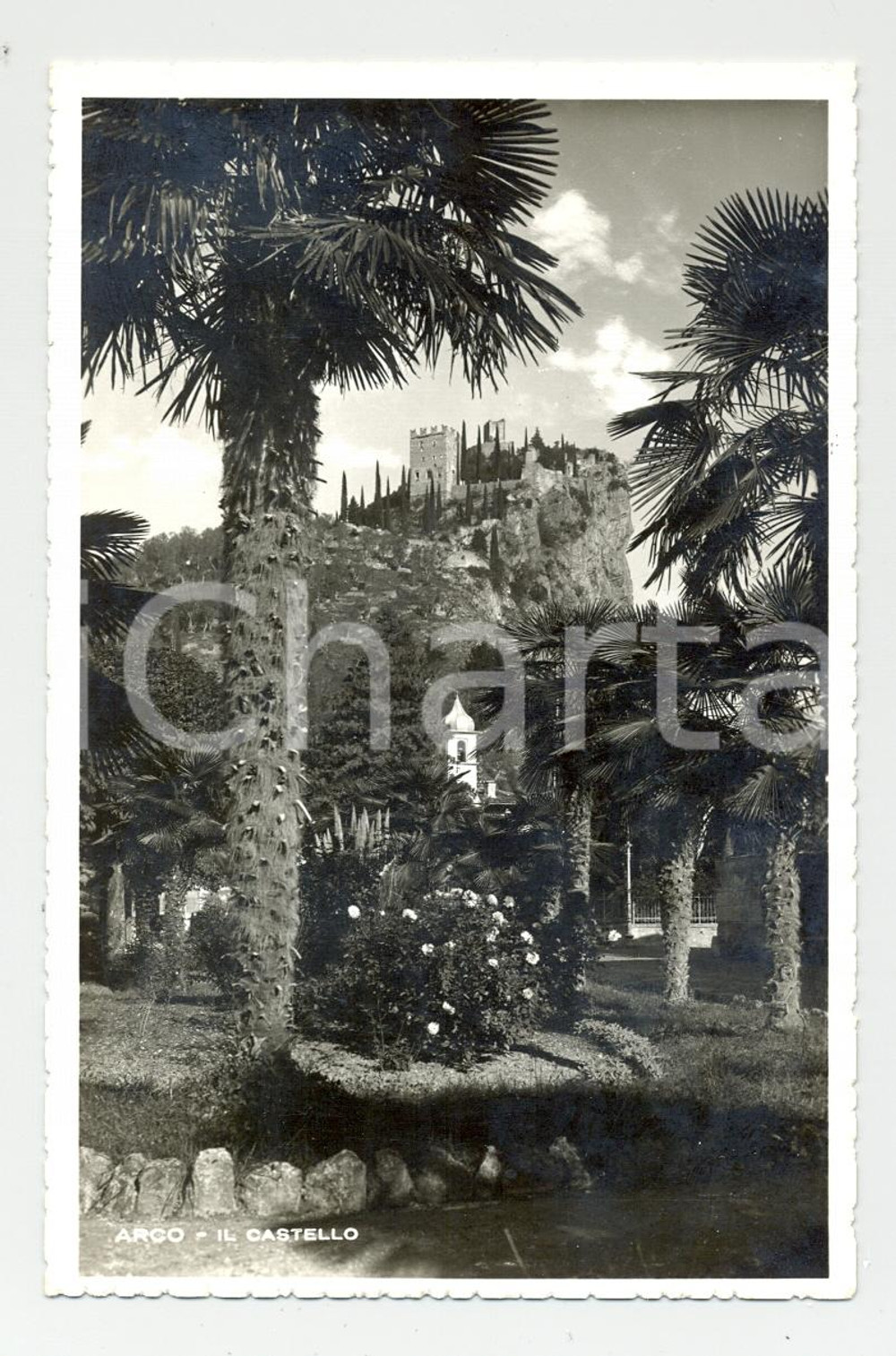 Cartolina originale da collezione Arco (1930 circa), il Castello *Veduta d'epoca 1