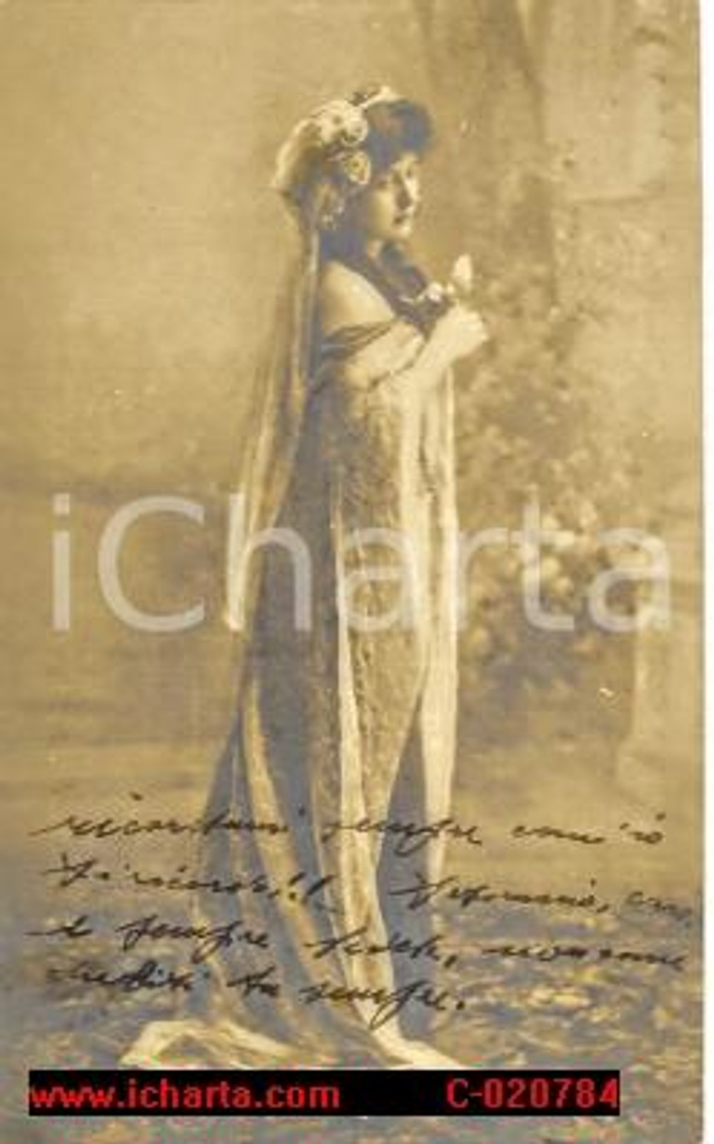 Cartolina originale da collezione 1908 Beautiful young actress Vintage postcard FP NV 1