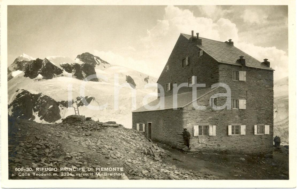 Cartolina originale da collezione 1946 VAL D'AOSTA Colle TEODULO - Rifugio PRINCIPE DI PIEMONTE *Cartolina FP VG 1