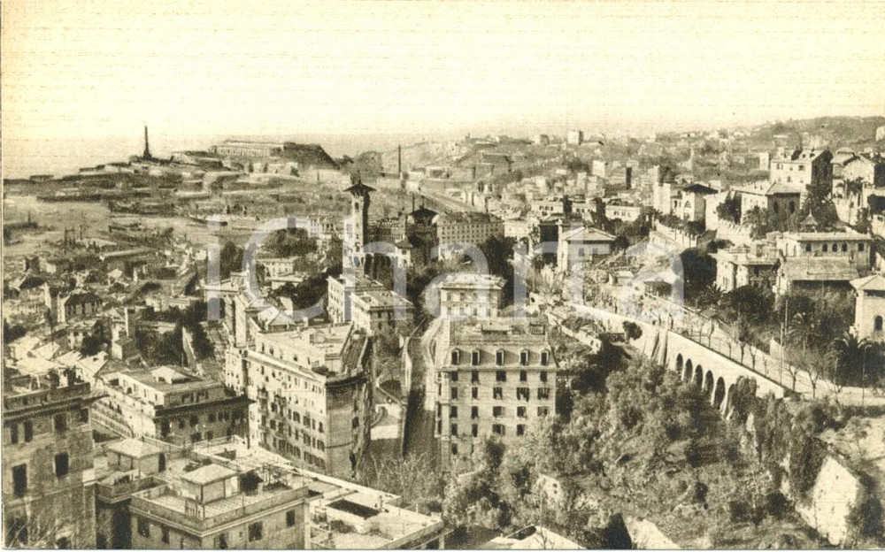 Cartolina originale da collezione 1920 ca GENOVA  Veduta panoramica aerea della cittÃ  *Cartolina postale FP NV 1