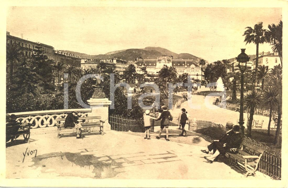 Cartolina originale da collezione 1920 ca NICE (F) Les jardins ALBERT I Casino Municipal *Cartolina ANIMATA  FP NV 1