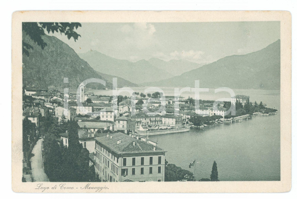 Cartolina originale da collezione 1930 ca COMO Panorama con MENAGGIO Cartolina postale FP NV 1