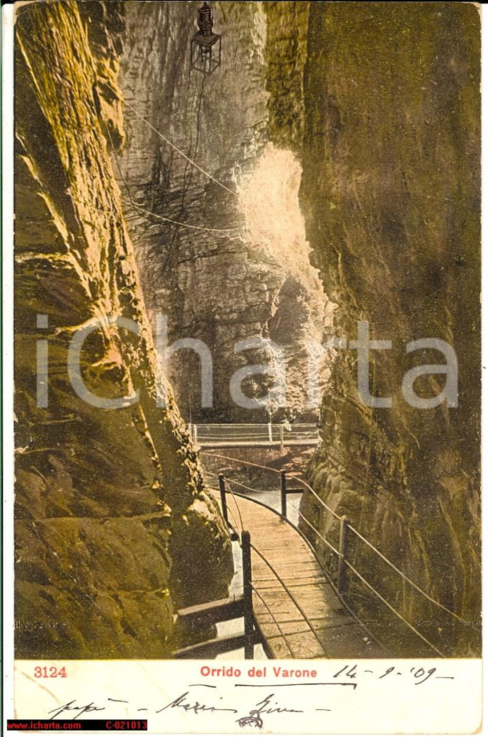 Cartolina originale da collezione 1909 RIVA DEL GARDA (TN) Orrido del Varone FP VG 1