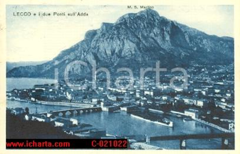 Autografo originale 1938 LECCO I due ponti sull'Adda *Autografo Maria Adelaide SPREAFICO FP VG 1