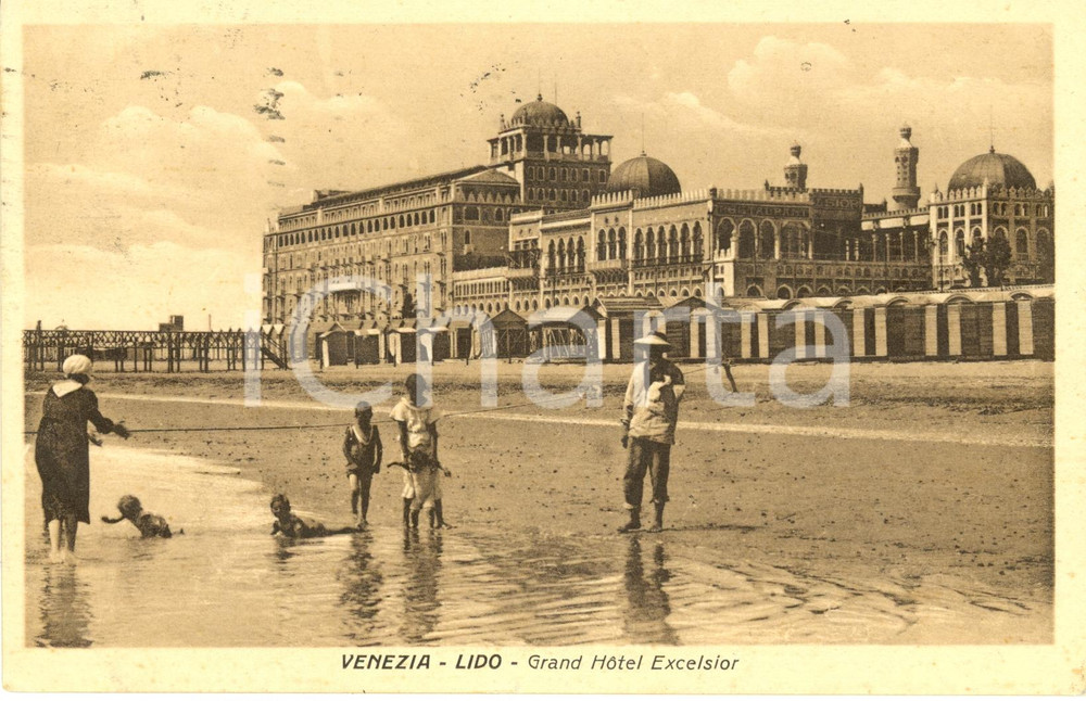 Cartolina originale da collezione 1922 VENEZIA Veduta del GRAND HOTEL EXCELSIOR al Lido * Cartolina FP VG 1