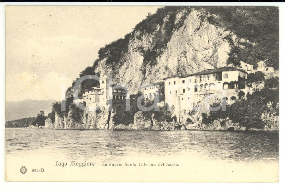 Cartolina originale da collezione 1925 ca LEGGIUNO (VA) Santuario Santa Caterina Sasso su Lago MAGGIORE *Cartolina 1