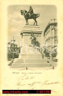 Autografo originale 1901 MILANO Monumento a Giuseppe Garibaldi *Autografo Emanuele NEGRI DI SANFRONT 1