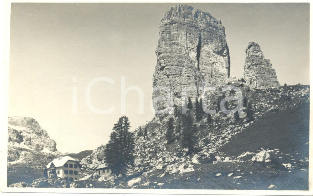 Cartolina originale da collezione 1930 ca BELLUNO CINQUE TORRI delle Dolomiti Ampezzane *Cartolina postale FP NV 1