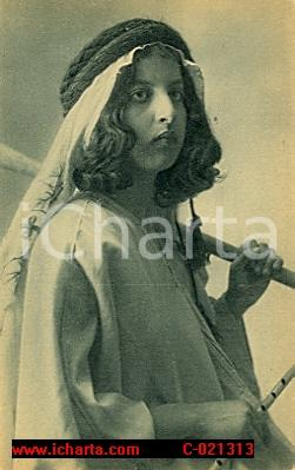 Cartolina originale da collezione 1921 Jerusalem PALESTINE A Sheperdess in the Holy Land 1