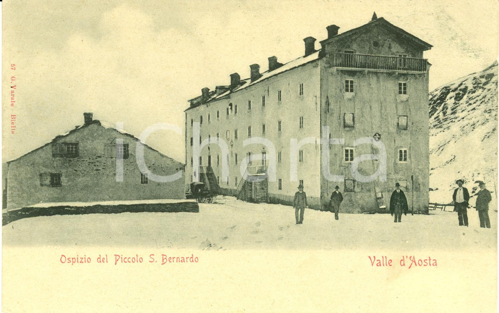 Cartolina originale da collezione 1900 ca PICCOLO SAN BERNARDO (F) Veduta esterna ospizio *Cartolina FP NV 1