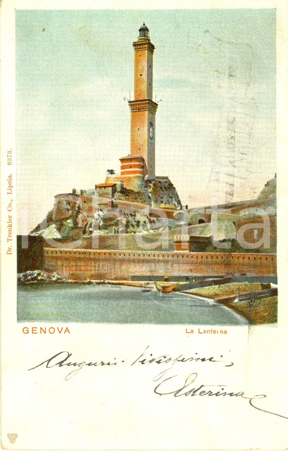 Cartolina originale da collezione 1903 GENOVA Veduta della LANTERNA *Cartolina FP VG Illustrata 1