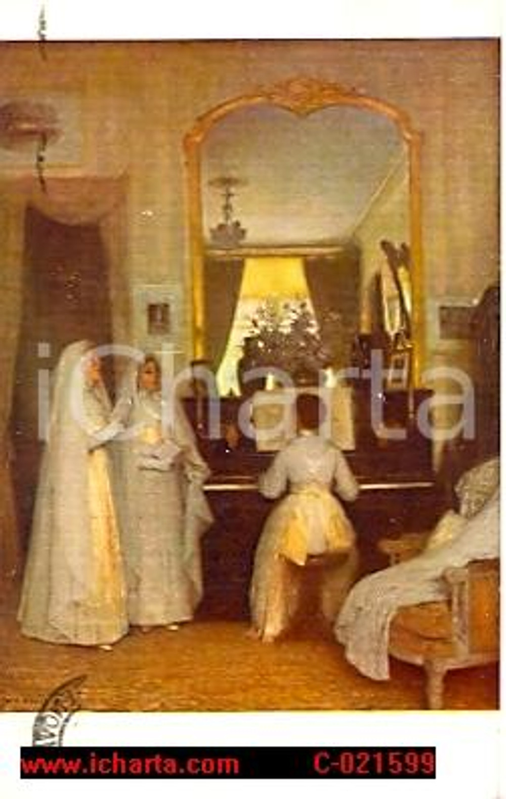 Cartolina originale da collezione 1920 EMILE RENARD Cantiques * Cartolina Paris Lapina FP viaggiata 1