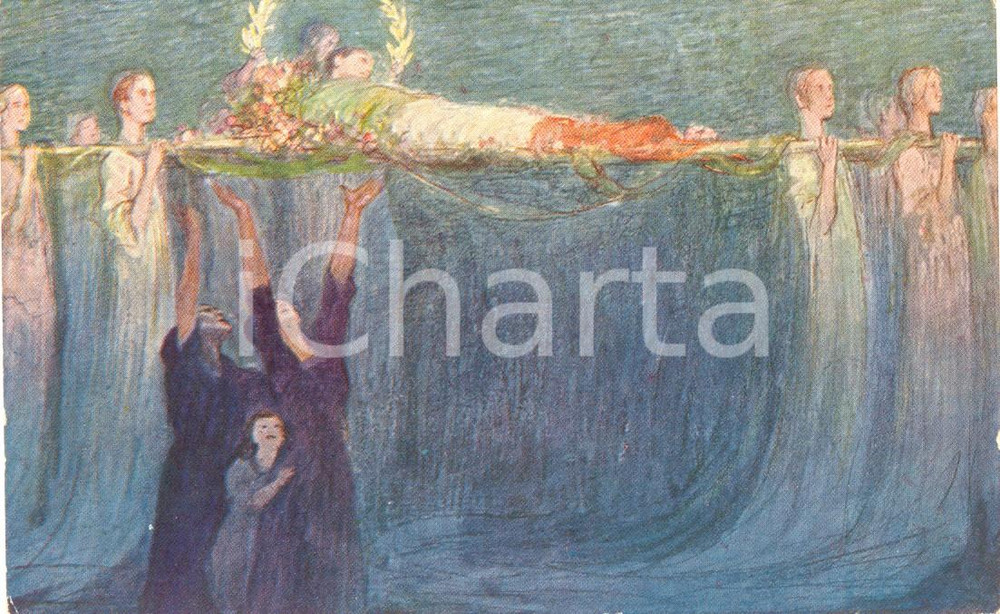 Cartolina originale da collezione 1920 ca Giovanni VIANELLO Gloria agli eroi *Cartolina postale ILLUSTRATA FP NV 1