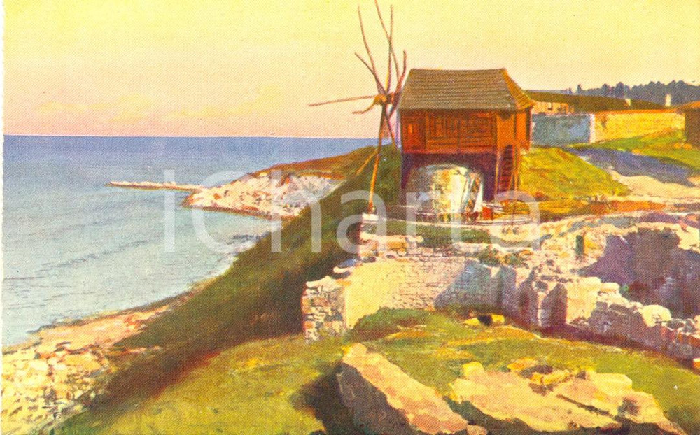 Cartolina originale da collezione 1925 ca MESSEMVRIA (BG) Mulini a vento sul MAR NERO Opera PRO ORIENTE *Cartolina 1