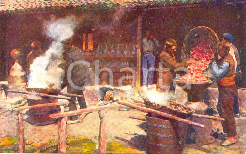 Cartolina originale da collezione 1925 ca BULGARIA Distillazione essenza rose - Opera PRO ORIENTE *Cartolina FP NV 1