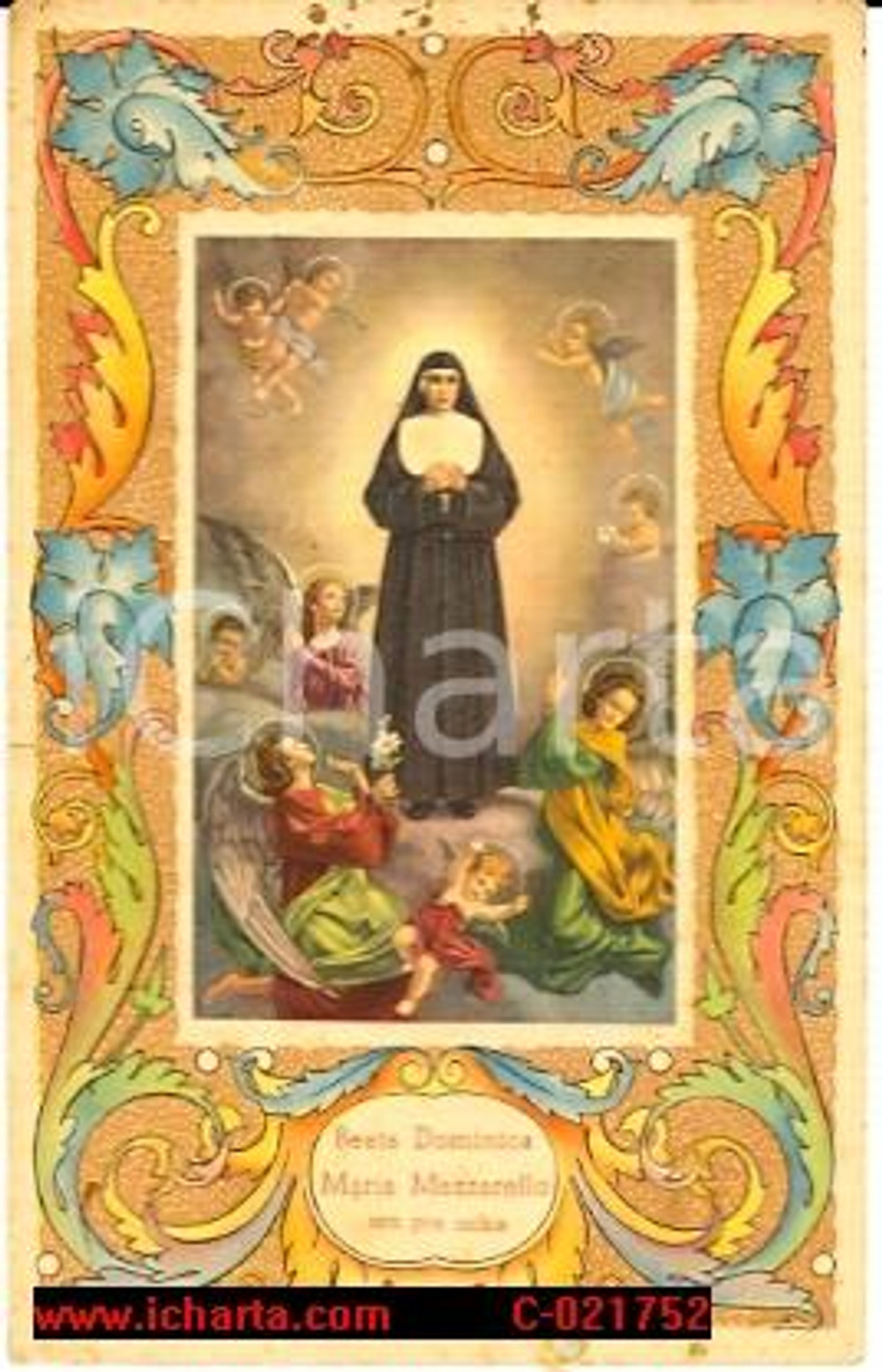 Cartolina originale da collezione 1951 TORINO Quadro della Beata Dominica Maria MAZZARELLO Cartolina postale FP NV 1