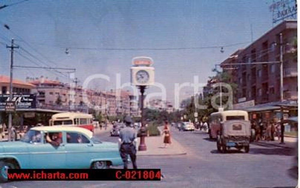 Cartolina originale da collezione 1962 ANKARA (TURCHIA) ATATURK Boulevard visto da piazza KIZILAY *DANNEGGIATA 1