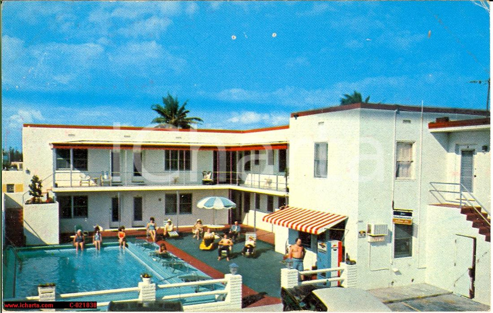 Cartolina originale da collezione 1960 HOLLYWOOD BEACH (Florida) The PELICAN Apartments 1
