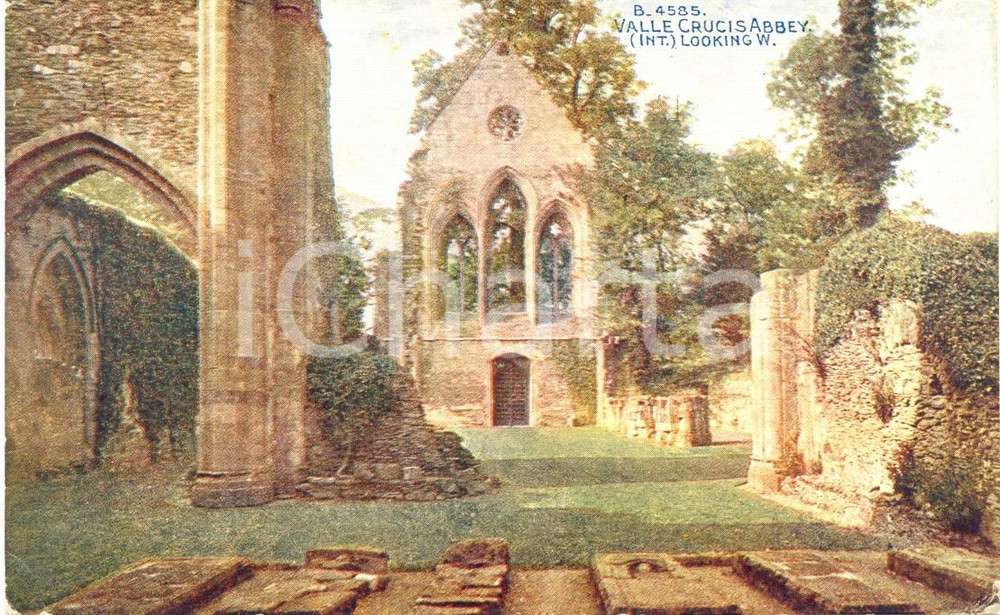 Cartolina originale da collezione 1954 LLANTYSILIO (UK) VALLE CRUCIS Abbey *Cartolina postale ILLUSTRATA FP VG 1