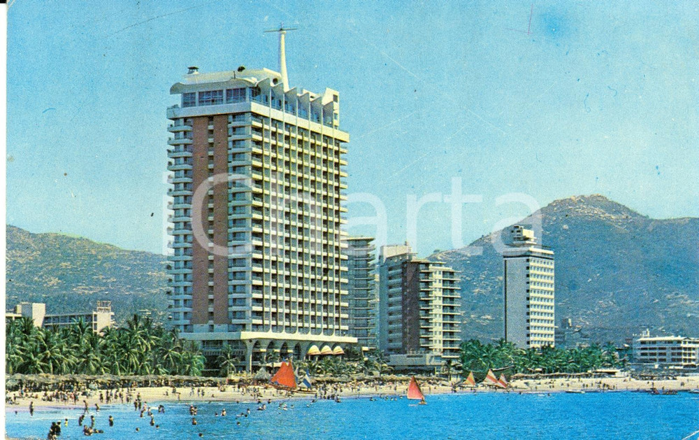 Cartolina originale da collezione 1960 ca ACAPULCO MESSICO Hotel PARAISO MARRIOT Cartolina FP VG VINTAGE 1