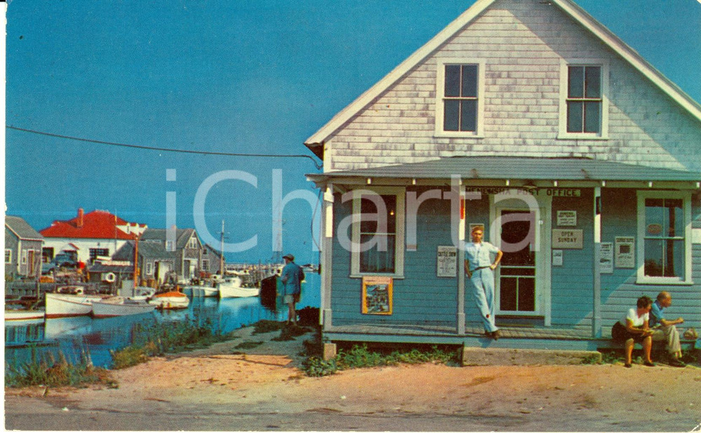 Cartolina originale da collezione 1970 ca MENEMSHA USA Veduta dell ufficio postale Cartolina FP NV VINTAGE 1