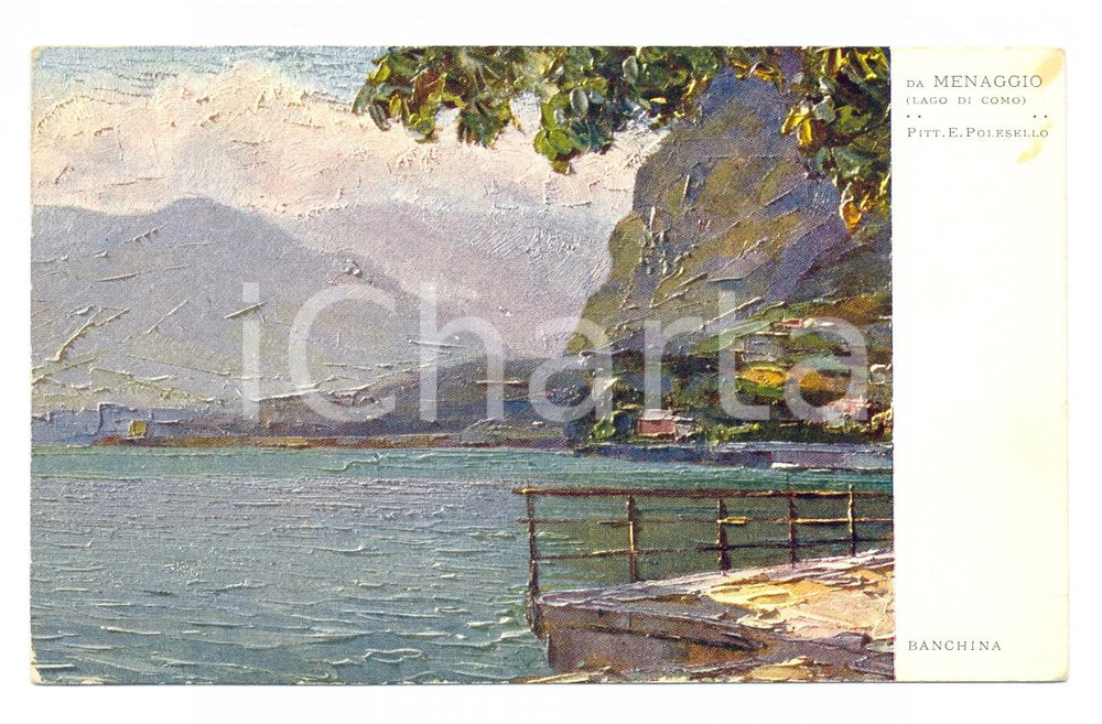 Cartolina originale da collezione 1935 ca COMO Da MENAGGIO Eugenio POLESELLO Cartolina postale ILLUSTRATA FP NV 1