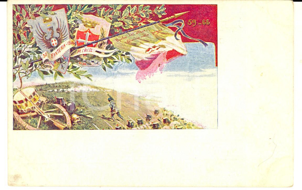 Cartolina originale da collezione 1900 ca REGIO ESERCITO Cartolina 30Â° Reggimento Fanteria ILLUSTRATA 1