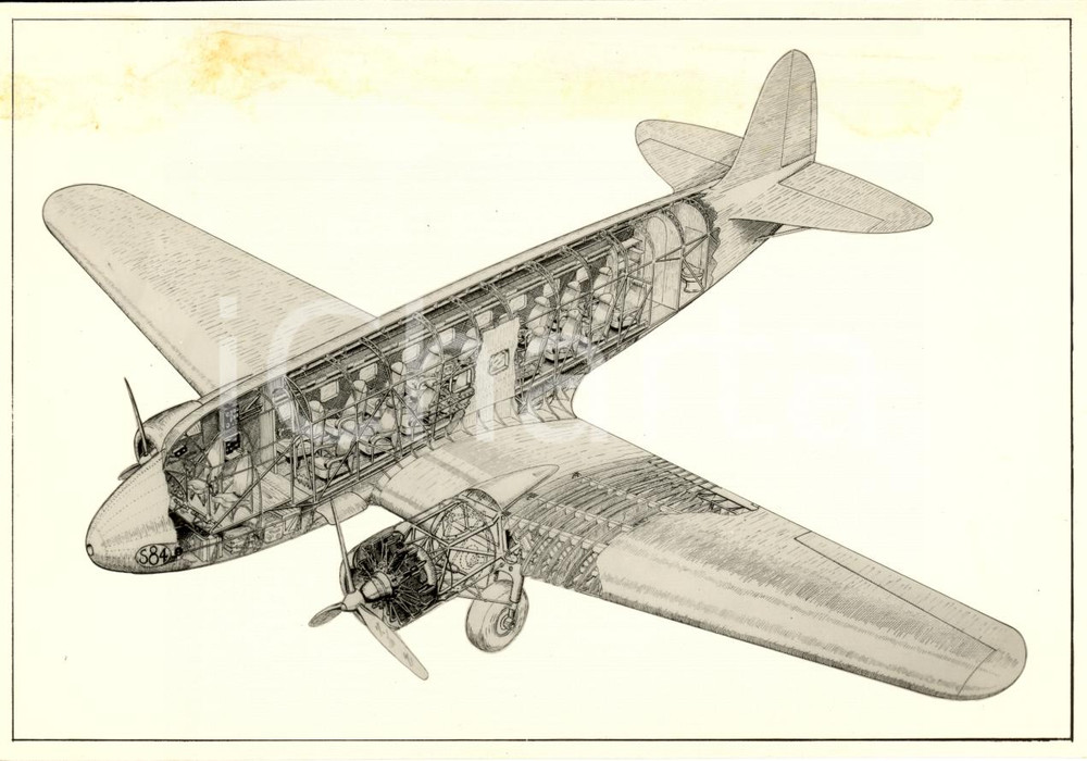 Fotografia d epoca originale 1935 Savoia Marchetti S 84 progetto bimotore passeggeri 1