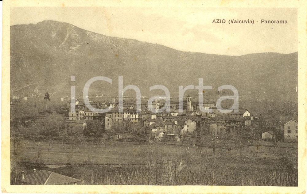 Cartolina originale da collezione 1923 AZZIO (VA) Veduta panoramica del paese * Cartolina VALCUVIA FP VG 1