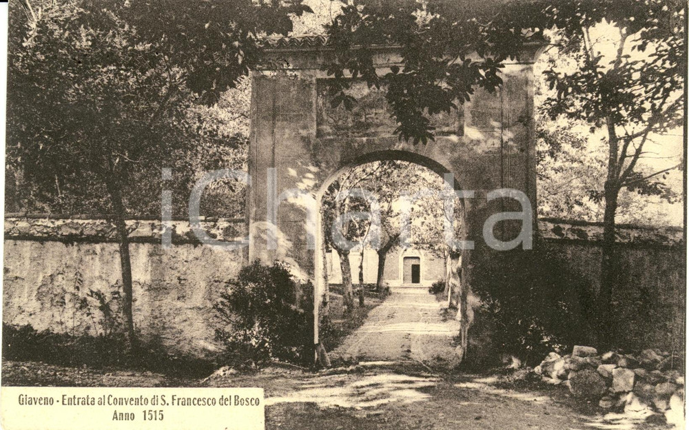 Cartolina originale da collezione 1909 GIAVENO TO Entrata convento San Francesco del Bosco Cartolina FP VG 1