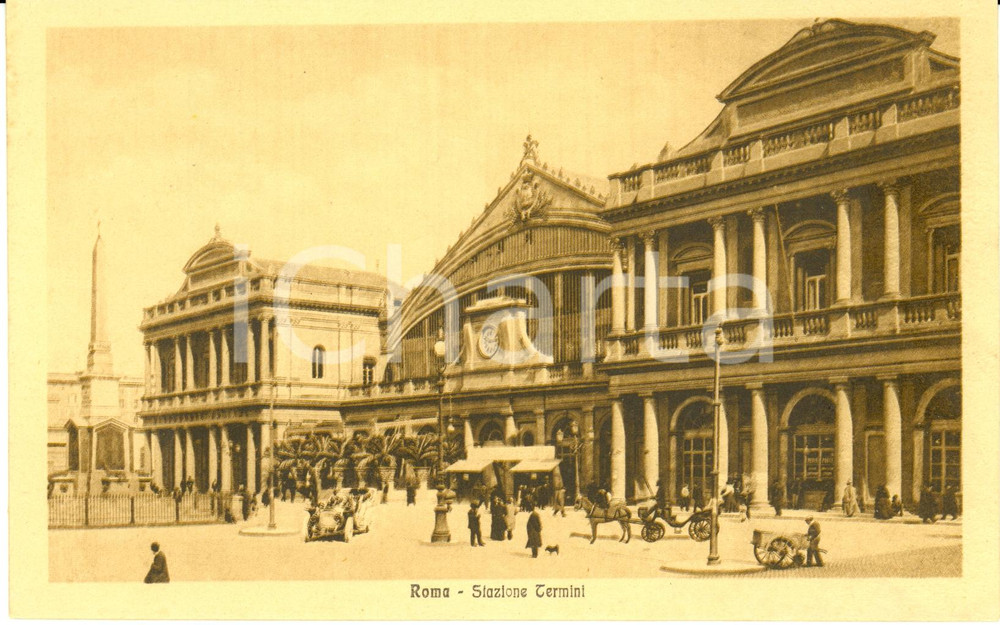 Cartolina originale da collezione 1920 ca ROMA Veduta della facciata della STAZIONE TERMINI * Cartolina FP NV 1