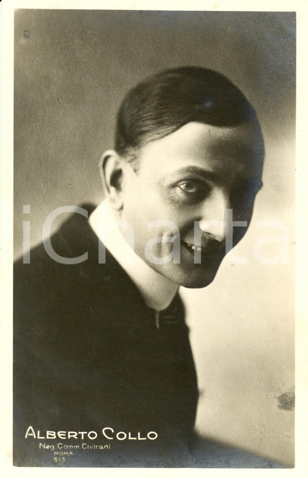 Cartolina originale da collezione 1920 ca CINEMA ALBERTO COLLO Ritratto fotografico Cartolina FP NV 1