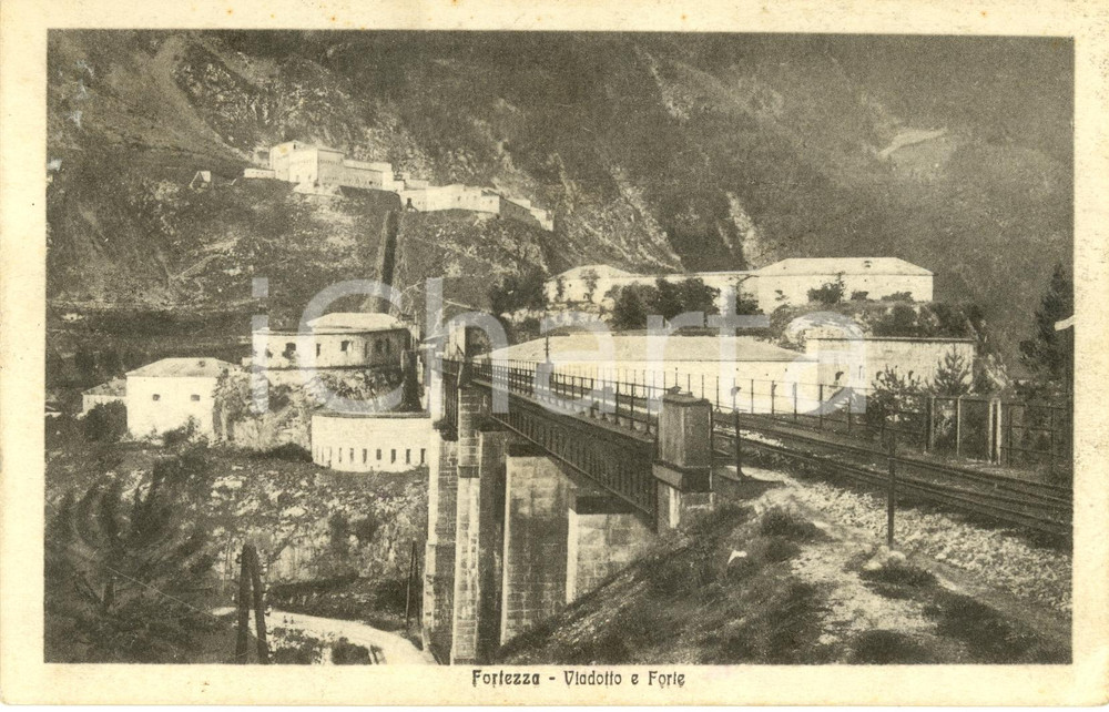 Cartolina originale da collezione 1926 FORTEZZA BZ Veduta del forte e del viadotto ferroviario Cartolina FP VG 1