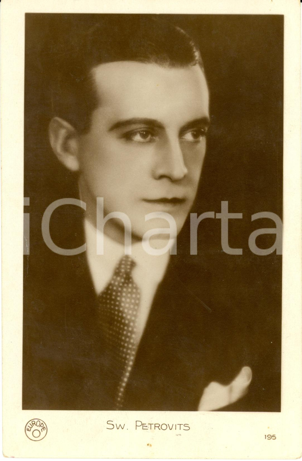 Cartolina originale da collezione 1930 ca CINEMA SWETISLAW PETROVITS Primo piano fotografico *Cartolina FP NV 1